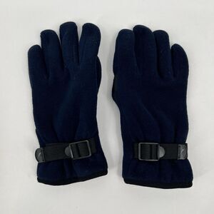 Womens Nautica Navy Blue Fleece Gloves Preppy Outdoor S/M